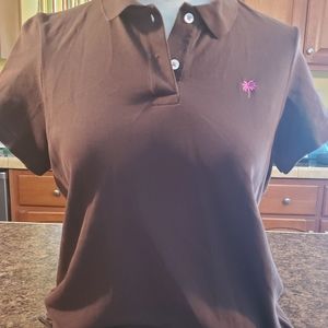 LILLY Pulitzer brown polo shirt size L